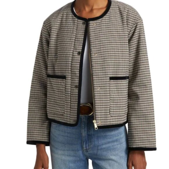 Rails Women's Nota Jacket Ice Taupe Mini Check - Picture 3 of 4